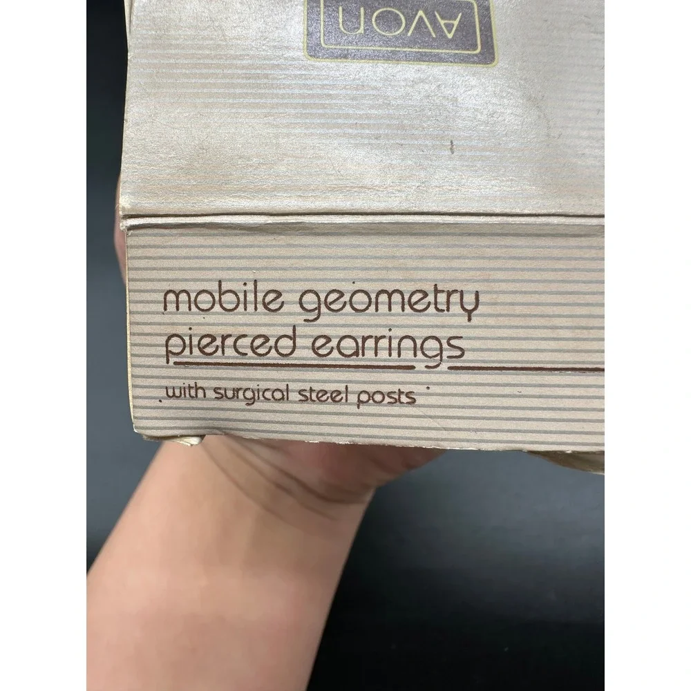 Vintage Avon Mobile Geometry Gold Tone Kinetic Dangle Earrings‎ Surgical Steel